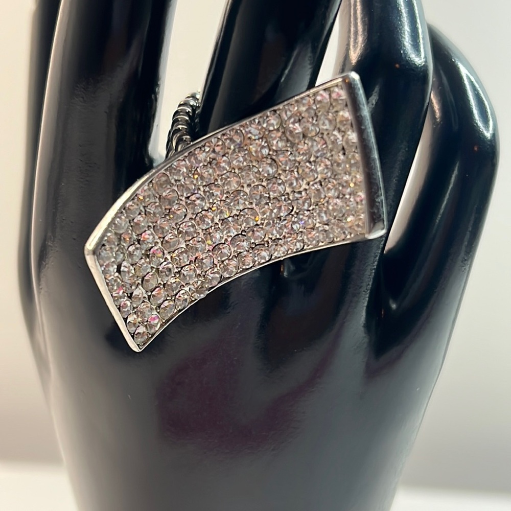 Artsy Bling Curl Ring | Clear Rhinestones